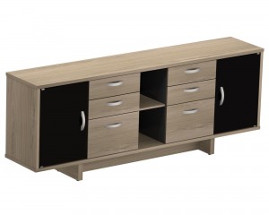 ARMARIO CREDENZA 3 GAVETAS DUPLAS 2 PORTAS UP 