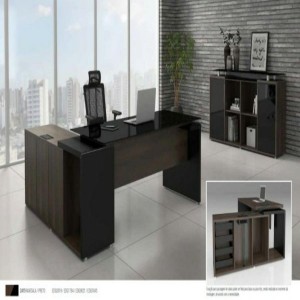 Mesa L Dirertor Dinâmica 203x180x80x74cm Tampo Em 50mm Edge