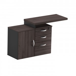 MESA AUX. PEDESTAL 1 PORTA 2 GAV. 1 GAVETÃO M25