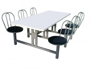 MESA DE REFEITÓRIO COM ENCOSTO 10 LUGARES ESTOFADA 