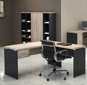 MESA RETA COM COMPLEMENTO LINHA PE40 WALNUT