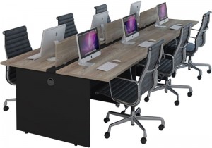 Plataforma de trabalho com mesa componível 6 Lugares , tampo 25mm | Linha M25