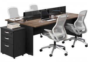 Plataforma de trabalho para escritório com 4 lugares, tampo 25mm | Linha M25