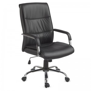 Cadeira Presidente Em Couro P.u. Com Relax 